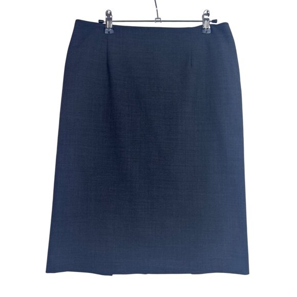 Theory Golda 2 Urban Charcoal Gray Virgin Wool Blend Pencil Skirt Office Siren - Picture 2 of 11